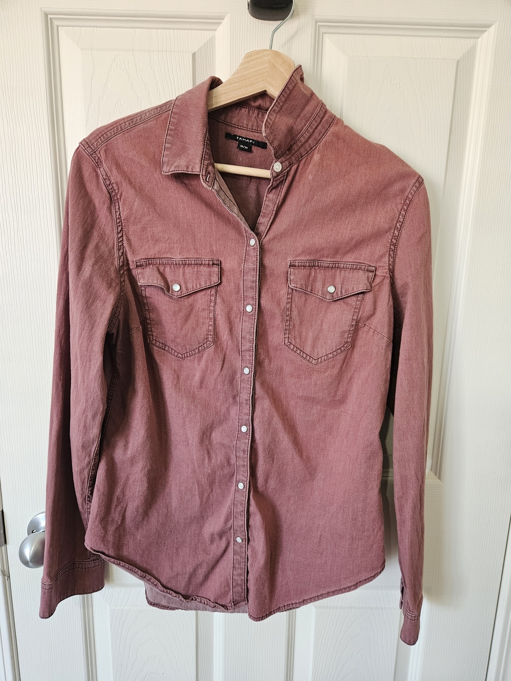 Casual Men's Button-Up Shirt in Dusty Rose